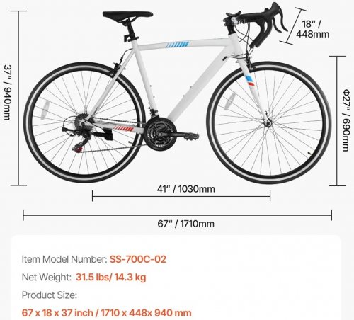 City Commuter Road Racing Sports Bike Bicycle with 700C Wheels - White (Model: SS-700C-02) image 2