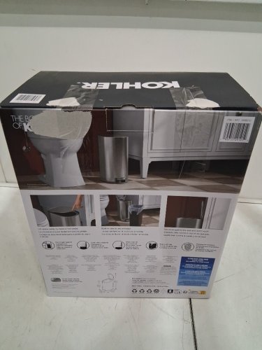 KOHLER STEP TRASH CAN WITH POP-OPEN LID - 2.1 GAL - SILVER (MODEL: 1938012) image 4