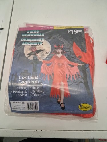 3PC GIRLS PARTYHOLIC FIERY DEMONESS COSTUME - LARGE (10-12) - RED (STYLE: 70196) image 2