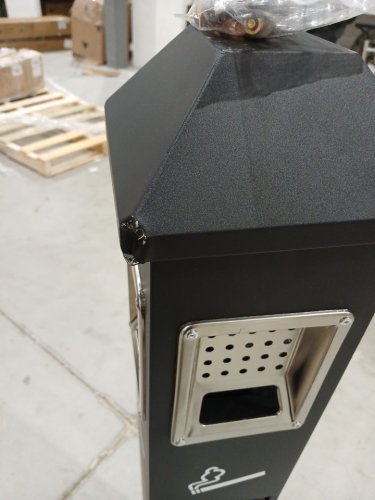 aiwfl outdoor vertical cigarette trash bin with removable inner bucket & lockable design - 47.24" x 10.43" x 9.05" - black (model: 06974351441093) image 4