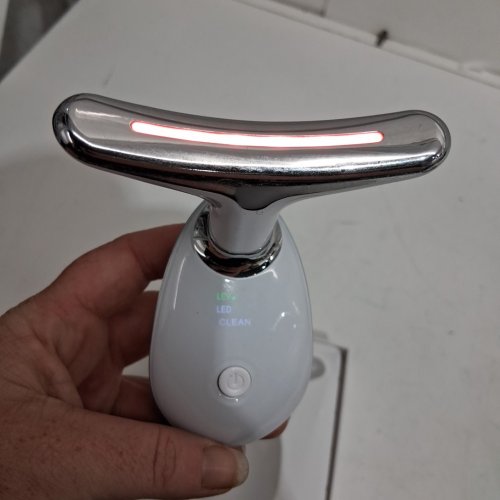 Gilukiyu Face and neck massager with 3 colour modes for thermal, vibration, and monocurrent - 2.5W - White (Model: ES-1081) image 3