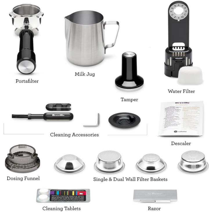 BREVILLE THE BARISTA EXPRESS ESPRESSO MACHINE WITH BUILT-IN COFFEE GRINDER & MILK FROTHER - BRUSHED STAINLESS STEEL (MODEL: bes870xl/a) image 2