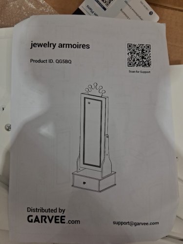 garvee jewelry armoire cabinet with led mirror - 35.4"x11.8" - white (model: pto_0z8f0swv) image 5