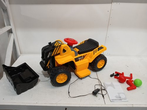 COSTWAY Kids Electric Ride-On Bulldozer Truck Toy wITH Storage Space & Adjustable Bucket - 6V - YELLOW (MODEL: TY343369US) image 3