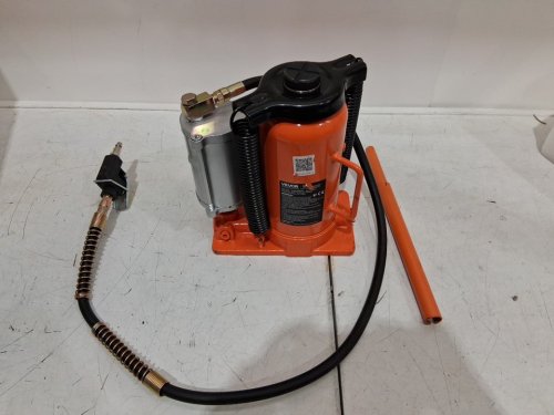 AIR HYDRAULIC BOTTLE JACK PNEUMATIC/MANUAL HEAVY DUTY WELDED BOTTLE JACK WITH PUMP - 20 TON - ORANGE - (MODEL: MR8004) image 4