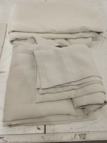 (2 panel) joydeco blackout thermal insulated curtains - 52" x 63" - light beige image 4