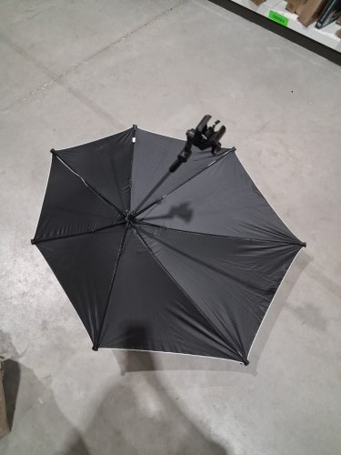 G4FREE UPF 50+ ADJUSTABLE UNIVERSAL CLAMP UMBRELLA WITH TRAVEL BAG - 44" X 46" - BLACK/SILVER image 3