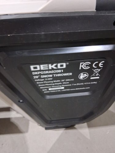 DEKOPRO Electric Snow Shovel Snow Blower - 20" Clearing Width - Black/Green (Model: DKPGSRA020b1) image 4