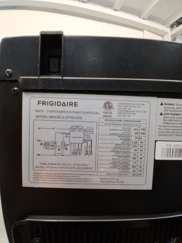 FRIGIDAIRE HOT AND COLD WATER DISPENSER - 5 GALLON - STAINLESS STEEL/BLACK (MODEL: EFWC505) image 6