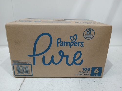 108PK PAMPERS PURE 100% LEAKPROOF - SIZE 6 - 35LB - 108LB image 2