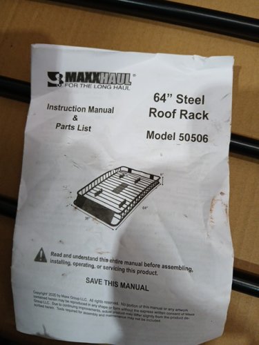 MAXXHAUL UNIVERSAL HEAVY DUTY STEEL ROOF RACK - 64" x 39" x 6" - black (MODEL: 50506) image 7