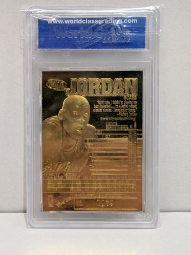 MICHAEL JORDAN NBA BULLS CARD - WCG GEM MINT 10 - 1997 SKYBOX Z FORCE 23K GOLD #0079 image 3