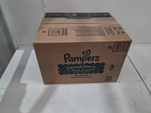 168PK PAMPERS SWADDLERS DISPOSABLE DIAPERS - SIZE 3 (13-26LBS) image 2