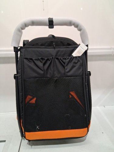 echosmile pet/dog stroller with 3 all terrain wheels and mesh windows - 88LBS max - orange/black - (model: pps075) image 3