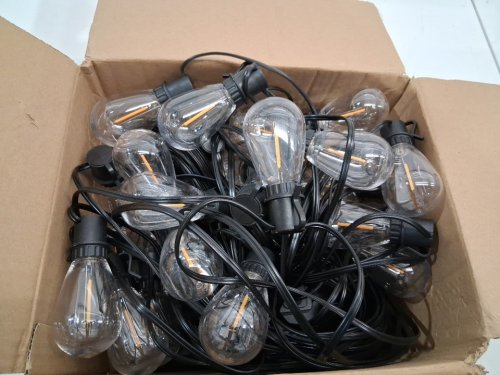Torkase Outdoor String Lights with 32 Shatterproof ST38 Vintage Edison Bulbs - 2200K Warm - 120FT - BLACK (MODEL: GLS-20J2P-E17-S14-30) image 2