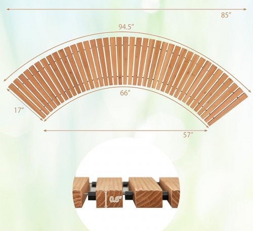 2pc giantex outdoor roll out hard wooden garden pathway - 7ft - wood (model: np13639na) image 2