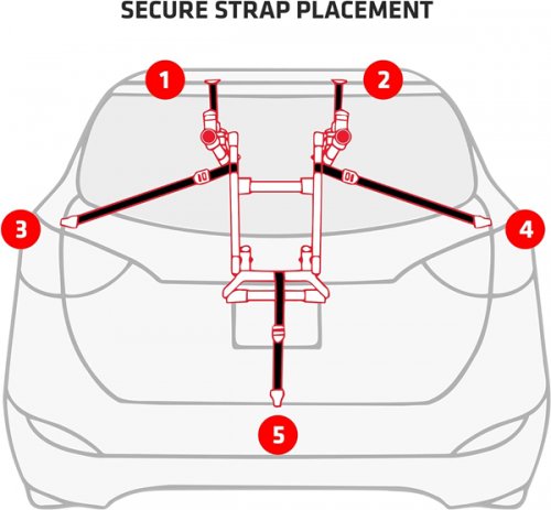 Allen Sports Premier 2-Bike Trunk Rack - fit's various models - black/red (model: s102) image 3