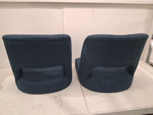2pk upholstered farmhouse style wooden dining chair - blue image 4
