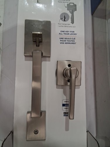 Weiser Amador Front Door Lock and Handle Set, with Casey Interior Door Lever and Deadbolt Featuring SmartKey - stain nickel (model: 9GLC94710-020) image 3