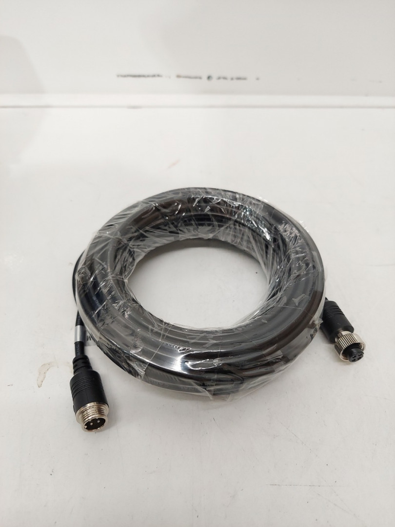 M12 4-Pin Aviation Plug Video Extension Cable for CCD Reversing Camera Camper Trailer - 10M -BLACK image 2