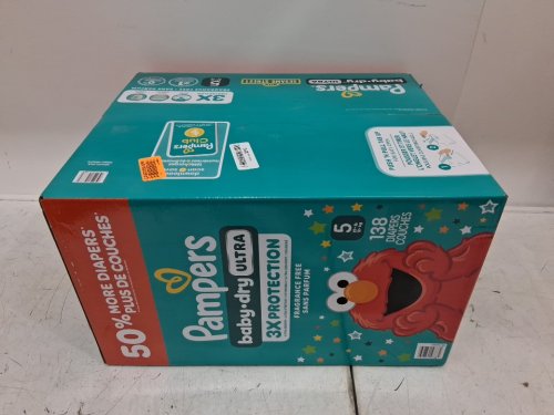 138pk Pampers Baby Dry Ultra disposable Diapers - size 5 (27+lb) - elmo sesame street image 2
