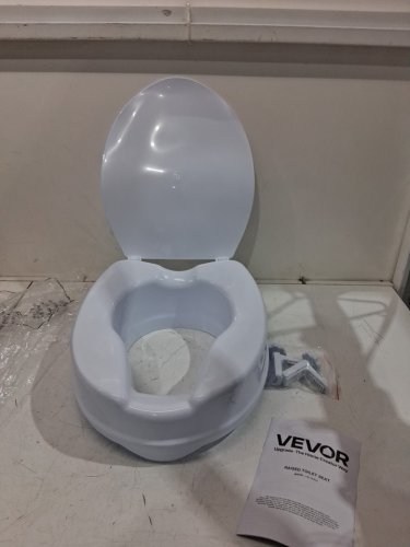 vevor raised toilet seat with screw rod locking - 4" raised height - 300lbs max capacity - white (model: fbl760600) image 4
