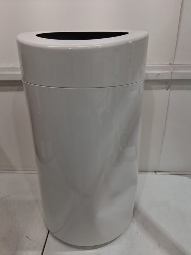 Safco Open Top Oval Waste Receptacle - 14 gallon - steel white (Model: 9921wh) image 3