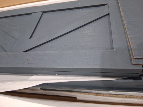 befrases farmhouse storage cabinet with bar doors and drawers - 42.5" x 11.6" x 23" - blue (model: j1s001bl01a) image 7