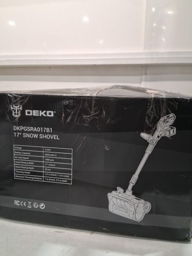 dekopro electric cordless snow shovel with 2 batteries and charger- 17" 40V- grey/green/black ( model: DKPGSRA017B1) image 2