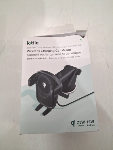 Iottie 2-in-1 Easy One Touch Wireless Dash and Windshield Phone Charging Car Mount - 15W for Android / 7.5W For Iphone - Black (MODEL: HLCRIO142) image 2