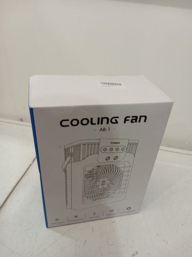 TIOKVIOP 4-in-1 personal portable evaporative air cooling fan with remote, 3 wind speed, 3 cool mist, 2-8 hour timer, and led light - WHITE (model: ab-1) image 2