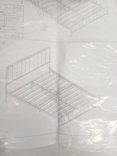 HITHOS Bed frame with headboard - Twin - Pink (Model: HOS-UP-172) image 5
