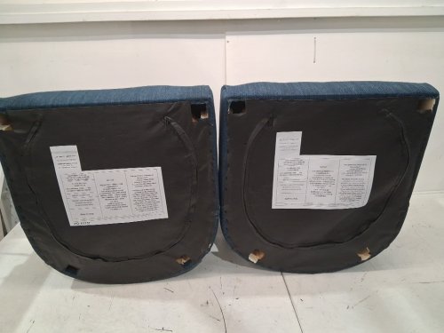 2pk upholstered farmhouse style wooden dining chair - blue image 5