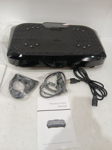 TAEVNO BLUETOOTH VIBRATION PLATE EXERCISE MACHINE WITH REMOTE - 450LBs CAP - BLACK image 4