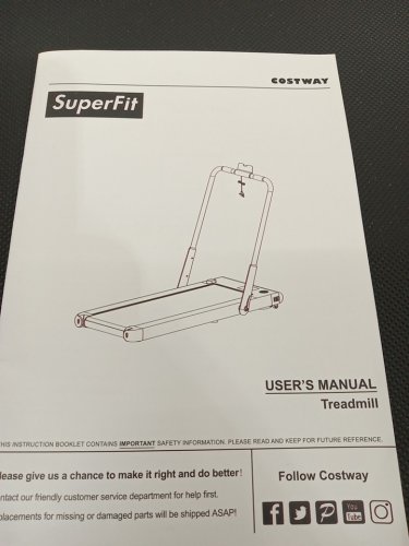 COSTWAY SUPER FIT 2-IN-1 FOLDING REMOTE CONTROLLED TREADMIL WITH LED DISPLAY - 49" x 27" x 42" - BLACK (MODEL: SP37513BK) image 7
