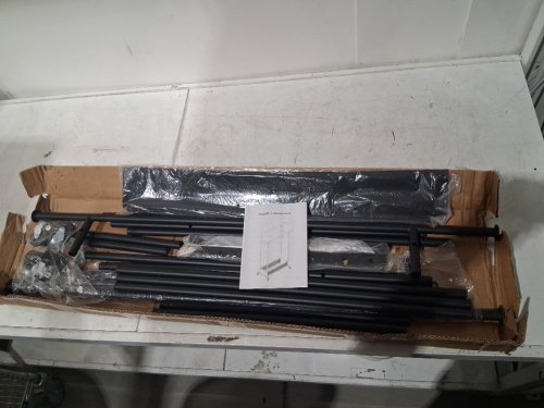 snhomee Double Rod rolling Clothing Rack - 63" x 43" x 17" - black (model: uscrhlrbb80) image 3