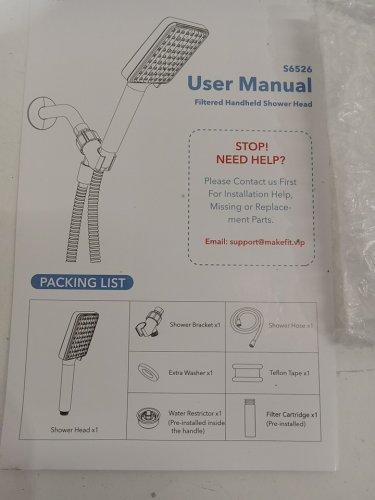 Makefit Filtered High Pressure Handheld Shower Head - Black - (Model: S6526) image 3