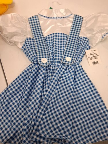 TODDLER RUBIES WIDARD OF OZ DOROTHY COSTUME - 3-4T - BLUE AND WHITE image 2