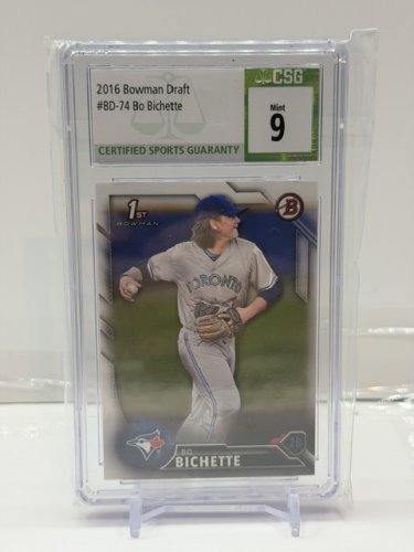 CSG GRADED 9 MINT 2016 BOWMAN DRAFT (1ST BOWMAN) BO BICHETTE ROOKIE CARD #BD-74 image 3