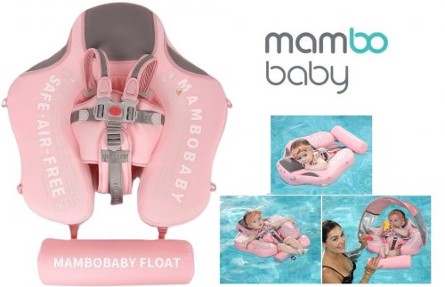 MAMBOBABY POOL WATER FLOAT WITH CANOPY- 50+ UPF - PINK (MODEL: B503) image 1