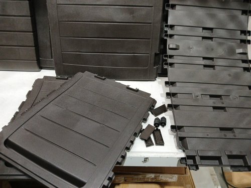 KETER MARVEL PLUS RESIN PLASTIC WOOD all WEATHER OUTDOOR STORAGE DECK BOX - 47" x 22" x 3.8" - 71 GALLON - DARK BROWN (model: 17199373) image 6