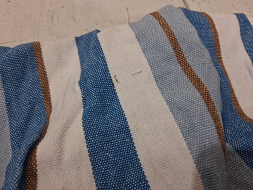 lazy daze outdoor single-layer sunbrella hammock - 12 ft x 4ft - blue/white stripe - (model: hm-l-fb001) image 5