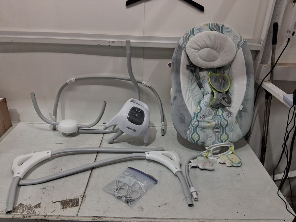 Ingenuity Simple Comfort Cradling Swing Everston-36.22" (h) x 29.53" (W) x 34.25" (D)-blue/grey/white-(model: 11149) image 5