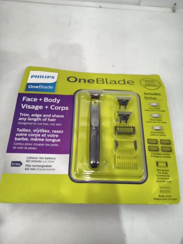 9pc philips OneBlade face + body 360° Blade with 1mm-5mm adjustable comb - waterproof - rechargeable (model: QP2630/60) image 2
