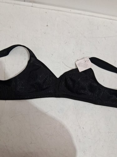WOMENS ELEGANT LACE COTTON BRALETTE - 36B - BLACK image 3