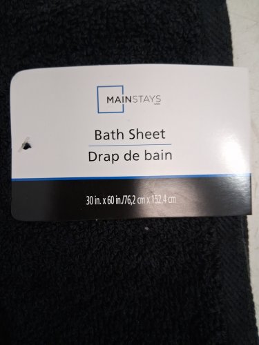 mainstays soft & durable bath sheet - 30" X 60" - black image 3