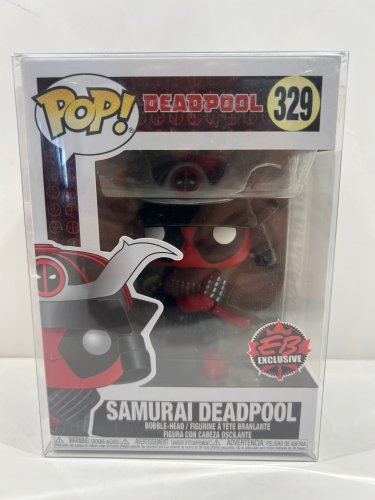 Funko pop! **eb exclusive** deadpool - samurai deadpool vinyl figure (#329) **plastic protector cover** image 2