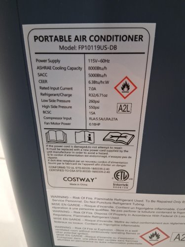 COSTWAY 3-in-1 Portable Air Conditioner with Remote Control with Drying - 120v - dark blue (model:FP10119US-db) image 5