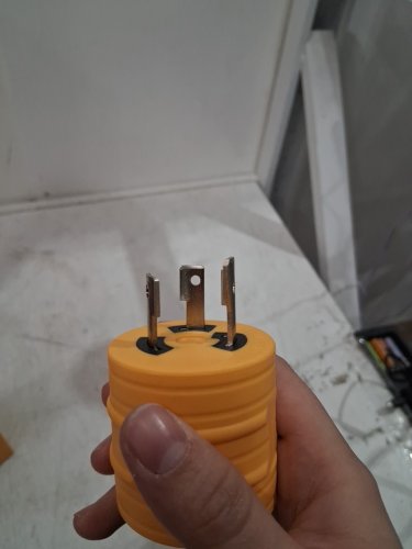 MECMO 3 PRONG Twist Locking Generator RV Outlet Adaptor - L14-30P to TT-30 - 30amp - 125V - yellow image 3