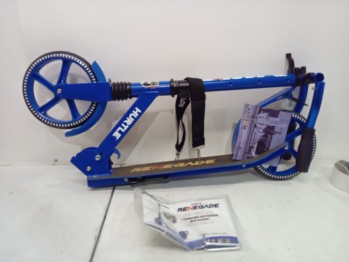 RENEGADE HURTLE SCOOTER FOR TEENAGERS/ADULTS, 2-WHEEL SCOOTER - 220LBS MAX - 33" x 33" - 38" - BLUE (MODEL: HURTSBU.5) image 6